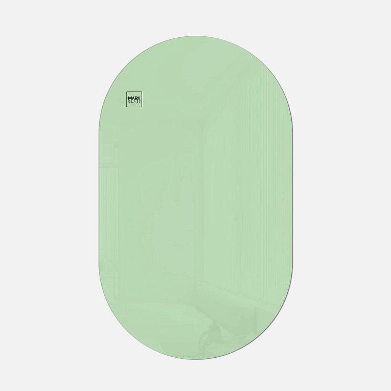картинка Стеклянная магнитно-маркерная доска MG Oval, 60х100 см, цвет светло-зеленый, ral 6019 от магазина MarkGlass