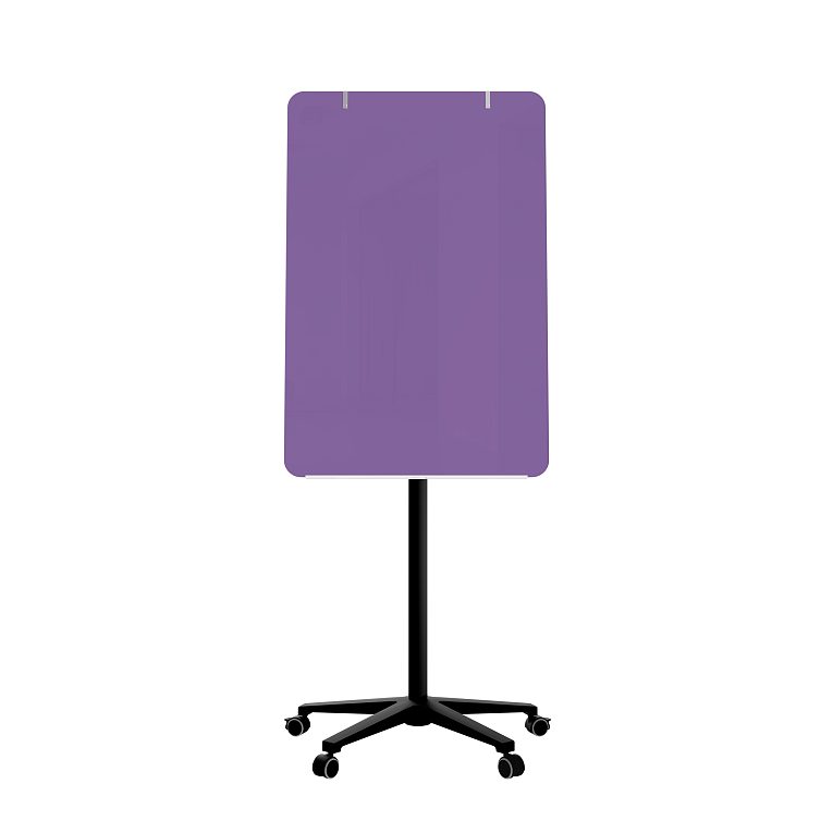 картинка Мобильная стеклянная маркерная доска MG Flipchart Base, цвет фиолетовый , ral 4005 от магазина MarkGlass
