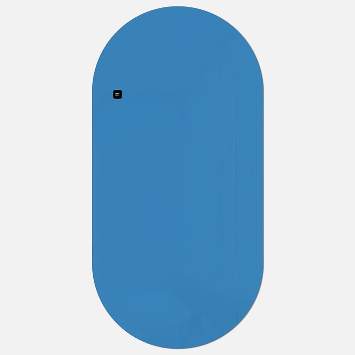 Стеклянная магнитно-маркерная доска MG Oval, 60х120 см, цвет голубой, ral 5012