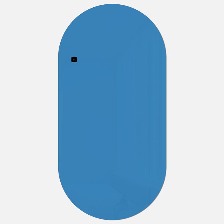 картинка Стеклянная магнитно-маркерная доска MG Oval, 60х120 см, цвет голубой, ral 5012 от магазина MarkGlass