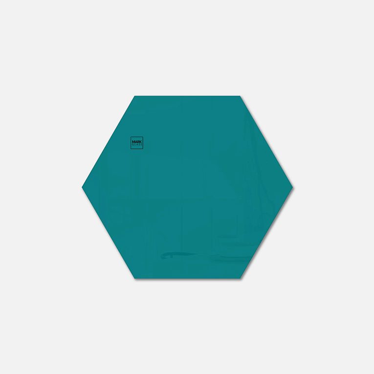 картинка Стеклянная магнитно-маркерная доска MG Honeycomb, 60 см, цвет бирюза, ral 5021 от магазина MarkGlass