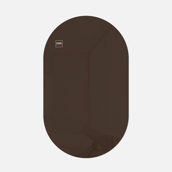 Стеклянная магнитно-маркерная доска MG Oval, 60х100 см, цвет шоколад, ral 8014