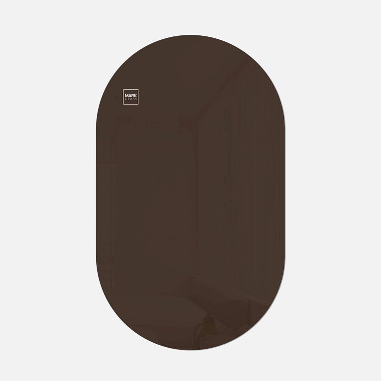 картинка Стеклянная магнитно-маркерная доска MG Oval, 60х100 см, цвет шоколад, ral 8014 от магазина MarkGlass