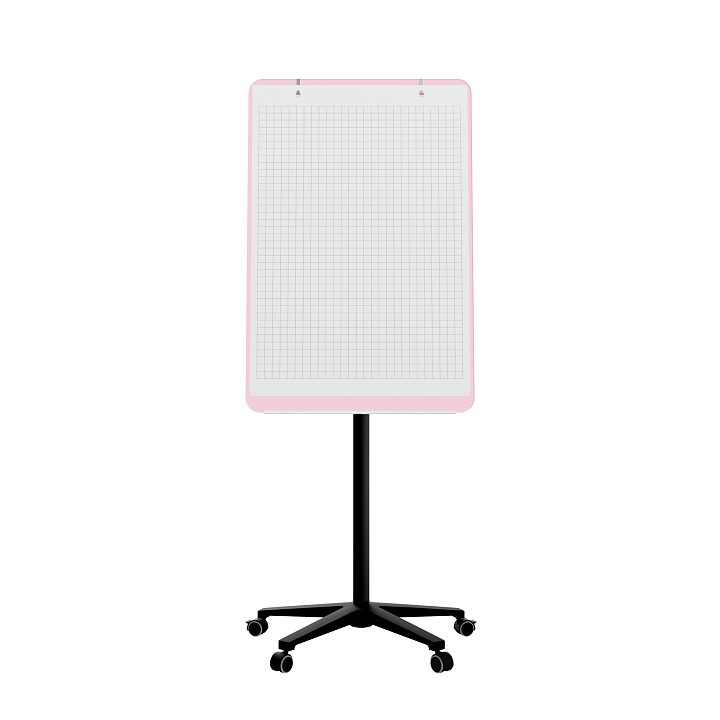 Мобильная стеклянная маркерная доска MG Flipchart Base, цвет нежно-розовый , ral 3015 Мобильная стеклянная маркерная доска MG Flipchart Base, цвет нежно-розовый , ral 3015