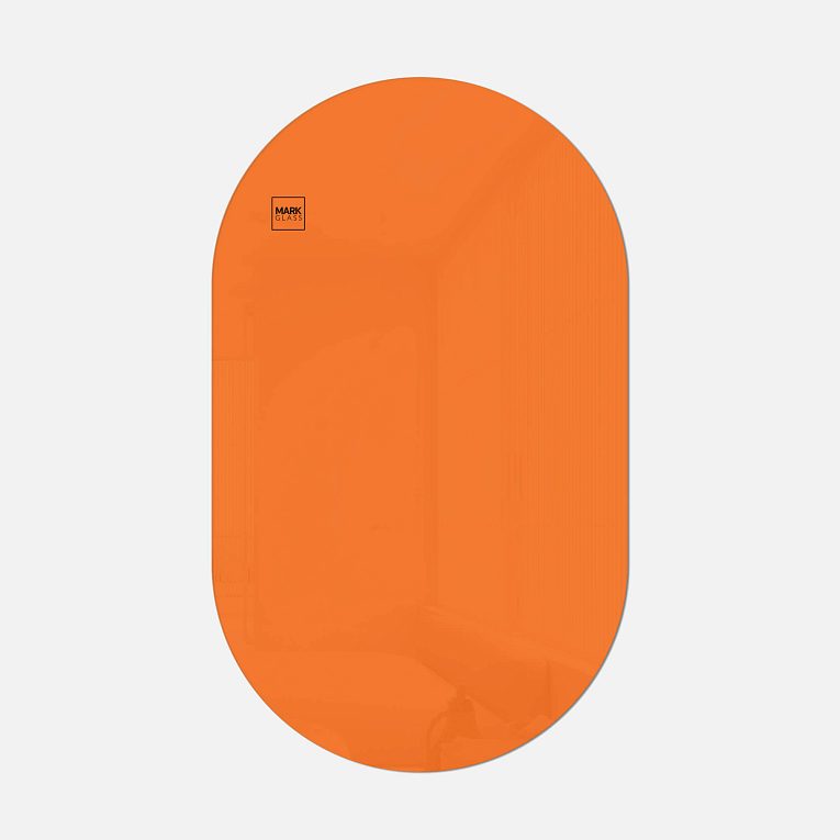 картинка Стеклянная магнитно-маркерная доска MG Oval, 60х100 см, цвет оранжевый, ral 2008 от магазина MarkGlass