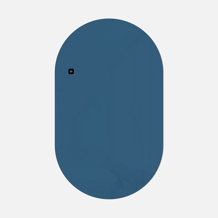 Стеклянная магнитно-маркерная доска MG Oval, 60х100 см, цвет синий, ral 5009