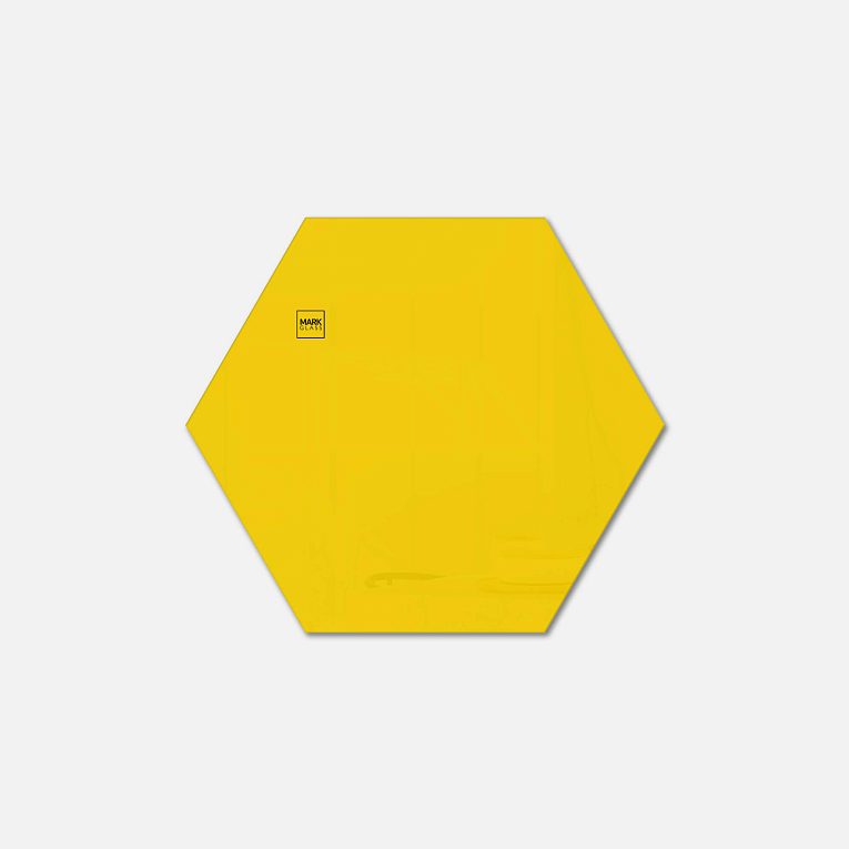 картинка Стеклянная магнитно-маркерная доска MG Honeycomb, 60 см, цвет желтый, ral 1023 от магазина MarkGlass
