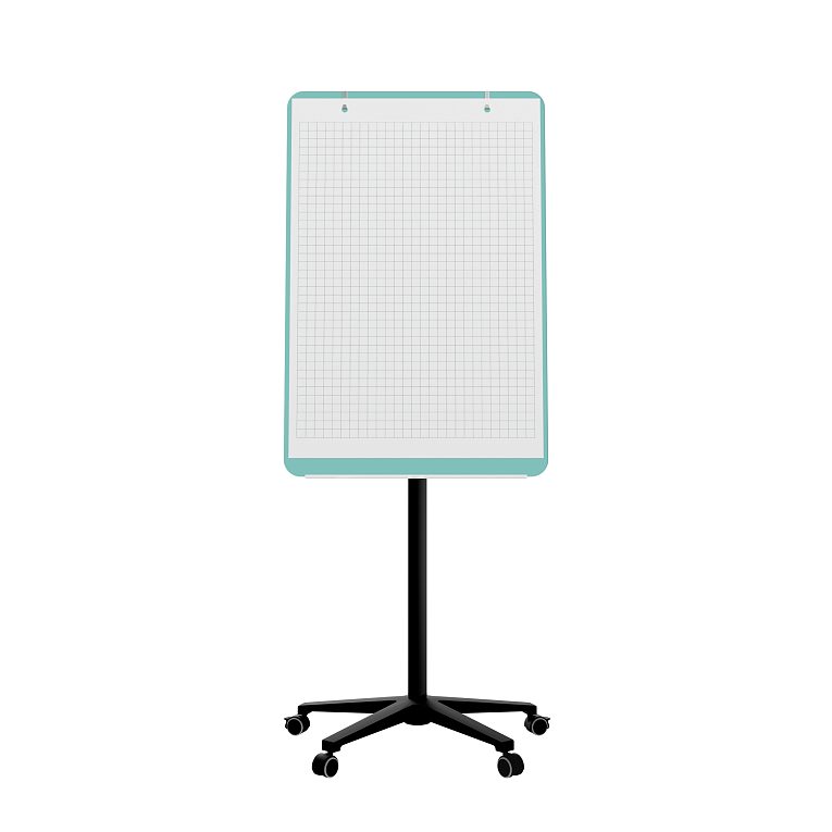 картинка Мобильная стеклянная маркерная доска MG Flipchart Base, цвет мятный , ral 6027 от магазина MarkGlass