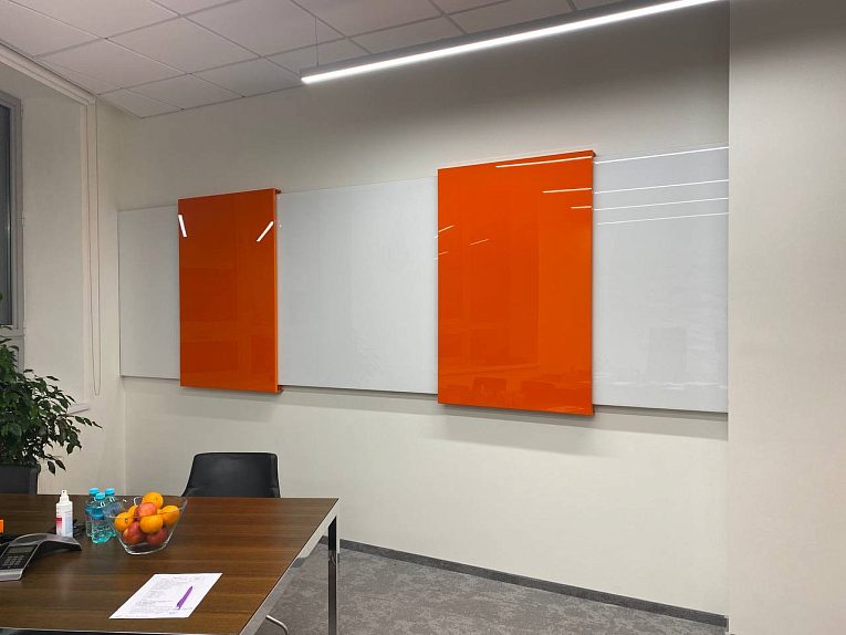 картинка Раздвижная стеклянная магнитно-маркерная доска SLIDE MIN от магазина MarkGlass