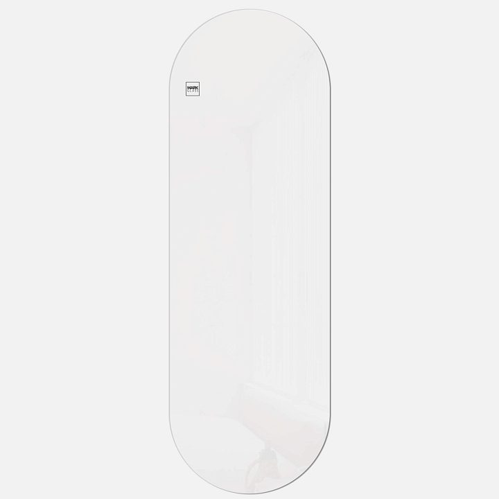 Стеклянная магнитно-маркерная доска MG Oval, 60х180 см, цвет белый, ral 9003