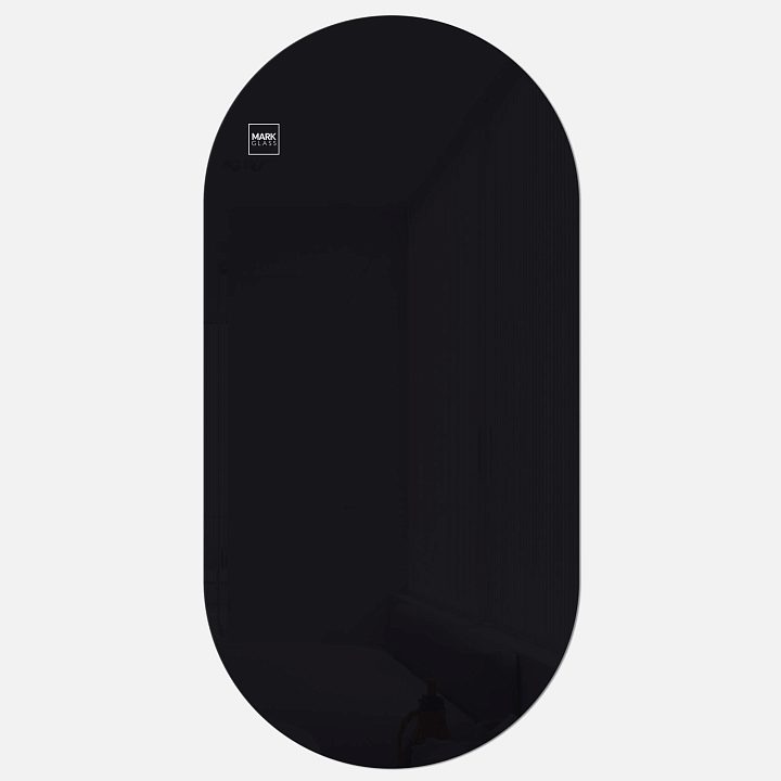 Стеклянная магнитно-маркерная доска MG Oval, 60х120 см, цвет черный, ral 9005