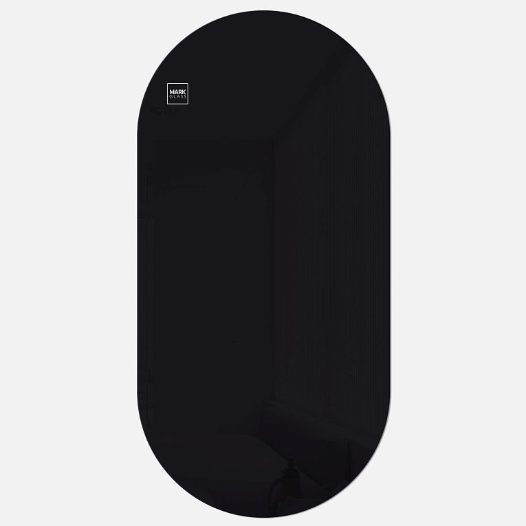 картинка Стеклянная магнитно-маркерная доска MG Oval, 60х120 см, цвет черный, ral 9005 от магазина MarkGlass