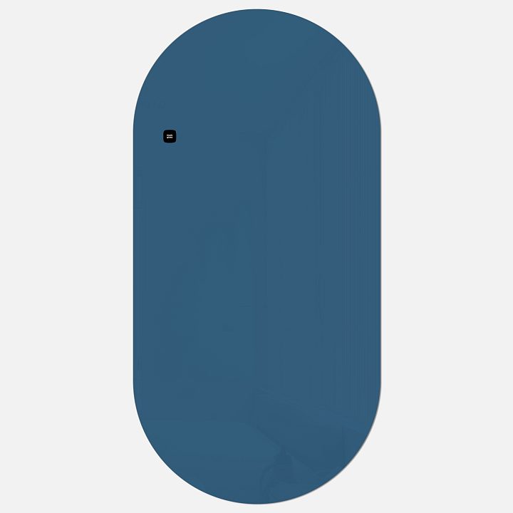 Стеклянная магнитно-маркерная доска MG Oval, 60х120 см, цвет синий, ral 5009