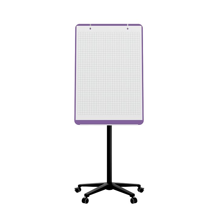 Мобильная стеклянная маркерная доска MG Flipchart Base, цвет фиолетовый , ral 4005 Мобильная стеклянная маркерная доска MG Flipchart Base, цвет фиолетовый , ral 4005