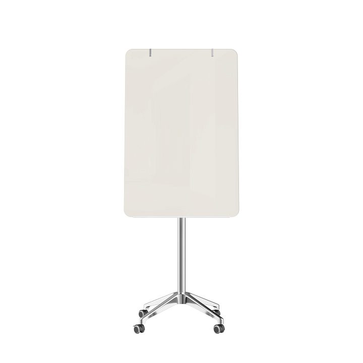 Мобильная стеклянная маркерная доска MG Flipchart Lux, цвет топлёное молоко, ral 9001