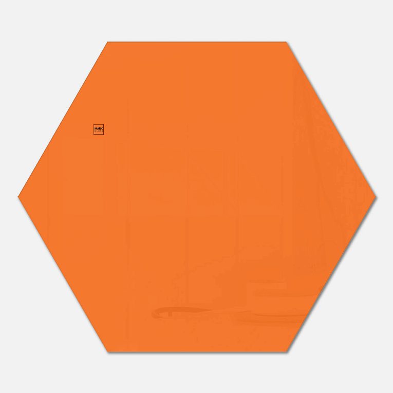 картинка Стеклянная магнитно-маркерная доска MG Honeycomb, 120 см, цвет оранжевый, ral 2008 от магазина MarkGlass