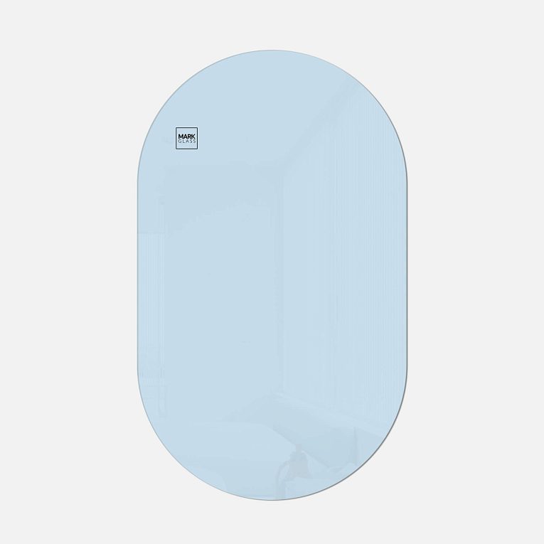 картинка Стеклянная магнитно-маркерная доска MG Oval, 60х100 см, цвет небесно-голубой, ral 0530 от магазина MarkGlass