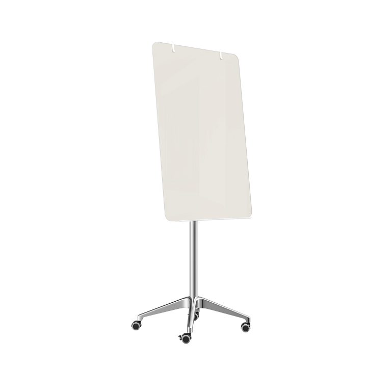 Мобильная стеклянная маркерная доска MG Flipchart Lux, цвет топлёное молоко, ral 9001