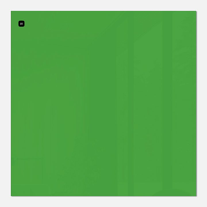 Стеклянная магнитно-маркерная доска MG  BASIC, 100х100 см, цвет зелёный, ral 6018