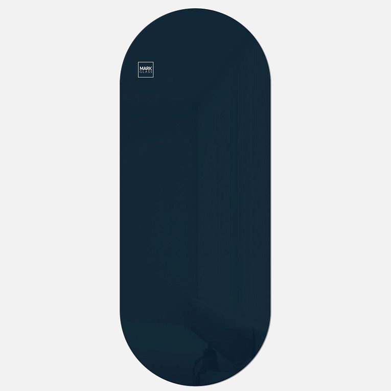 картинка Стеклянная магнитно-маркерная доска MG Oval, 60х150 см, цвет ночное небо, ral 5008 от магазина MarkGlass