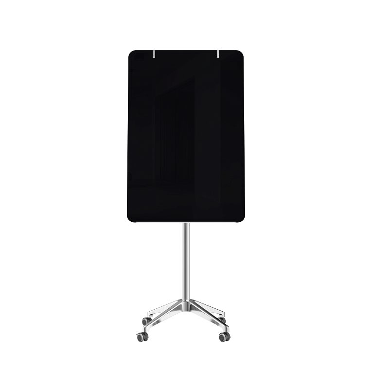 картинка Мобильная стеклянная маркерная доска MG Flipchart Lux, цвет чёрный, ral 9005 от магазина MarkGlass