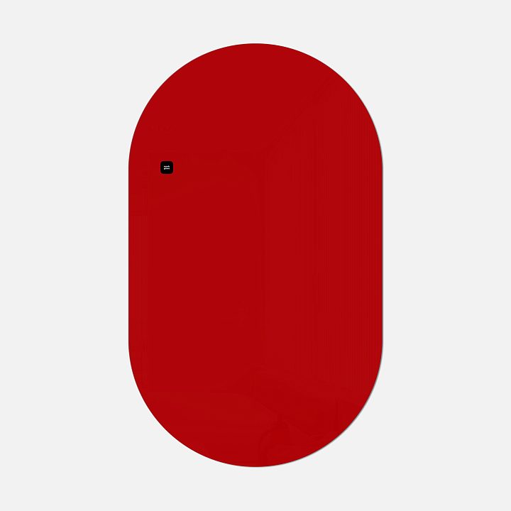 Стеклянная магнитно-маркерная доска MG Oval, 60х100 см, цвет красный, ral 3001