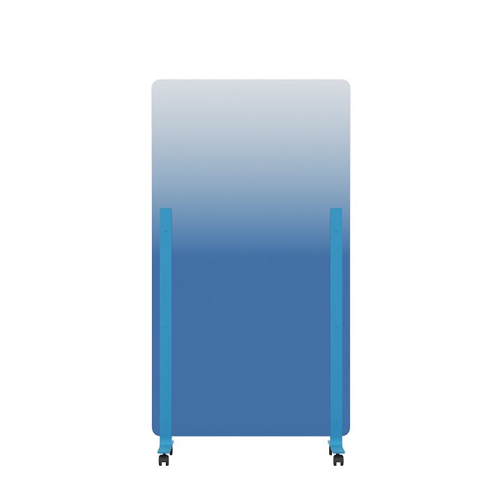 Мобильная прозрачная стеклянная маркерная доска MG Gradient, цвет голубой