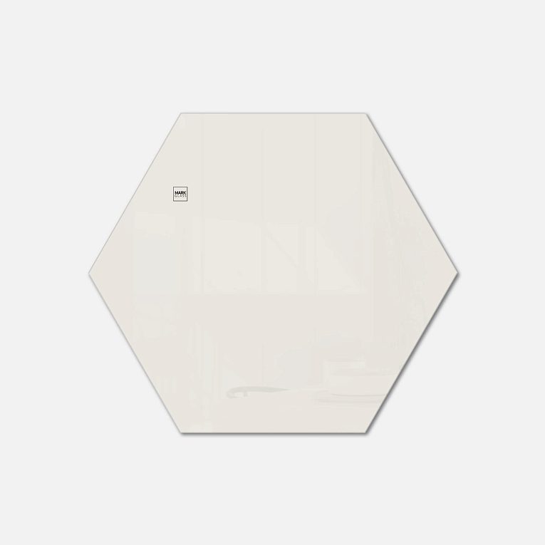 картинка Стеклянная магнитно-маркерная доска MG Honeycomb, 80 см, цвет топленое молоко, ral 9001 от магазина MarkGlass