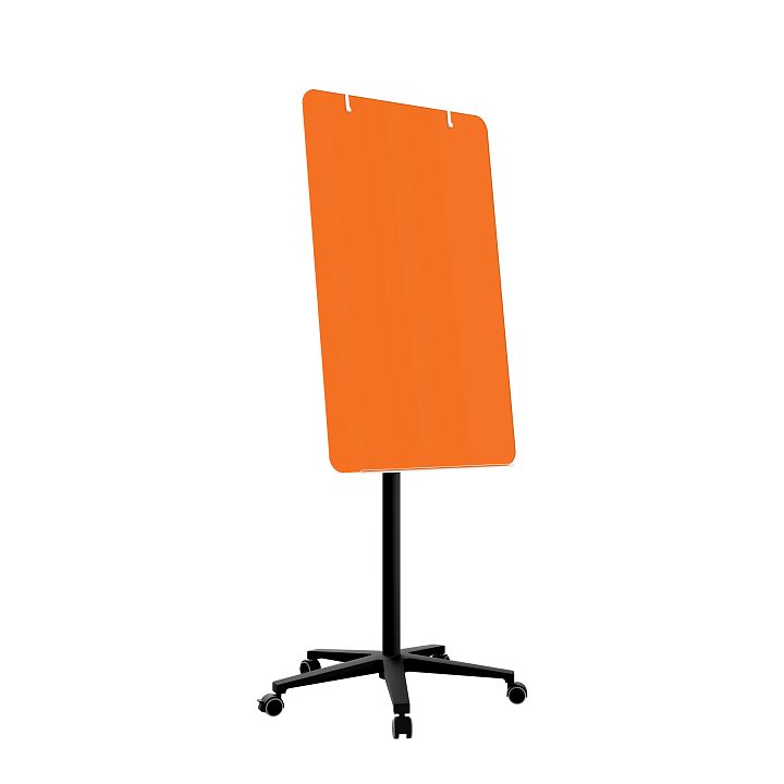 Мобильная стеклянная маркерная доска MG Flipchart Base, цвет оранжевый , ral 2008 Мобильная стеклянная маркерная доска MG Flipchart Base, цвет оранжевый , ral 2008