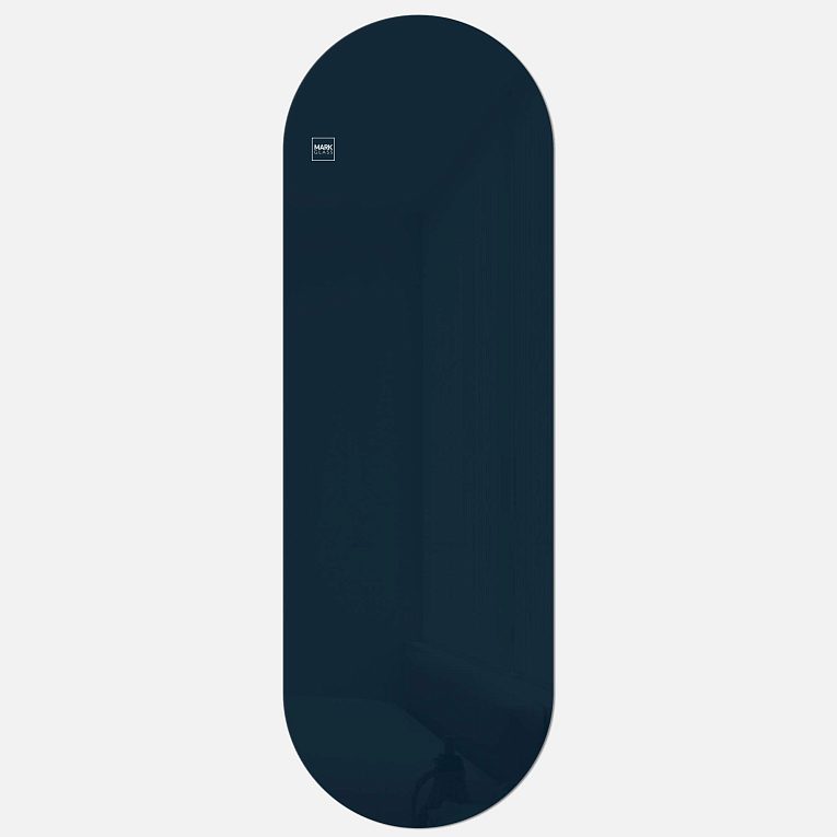картинка Стеклянная магнитно-маркерная доска MG Oval, 60х180 см, цвет ночное небо, ral 5008 от магазина MarkGlass
