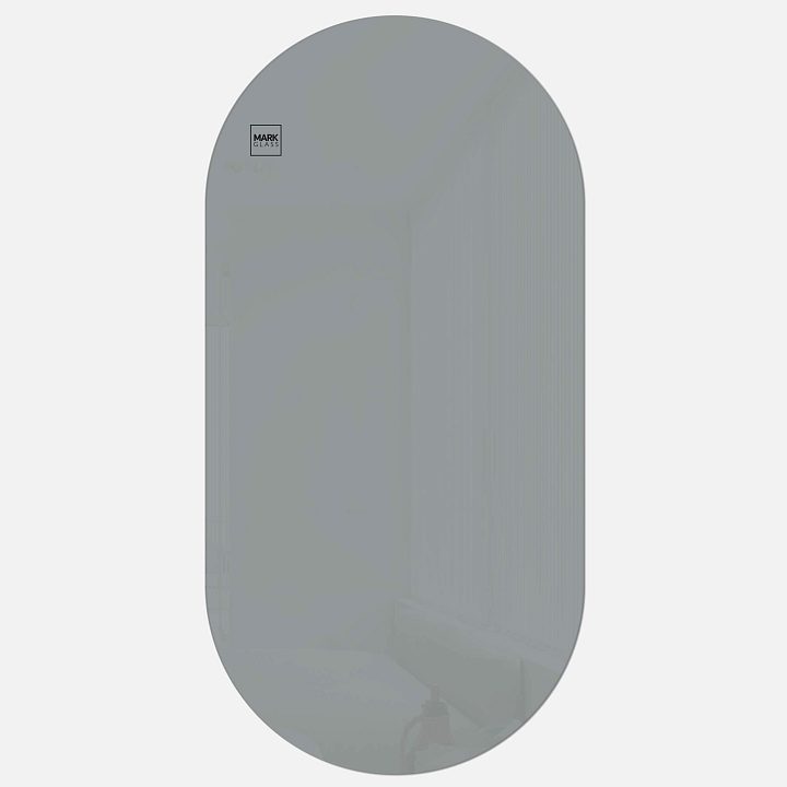 Стеклянная магнитно-маркерная доска MG Oval, 60х120 см, цвет светло-серый, ral 7042