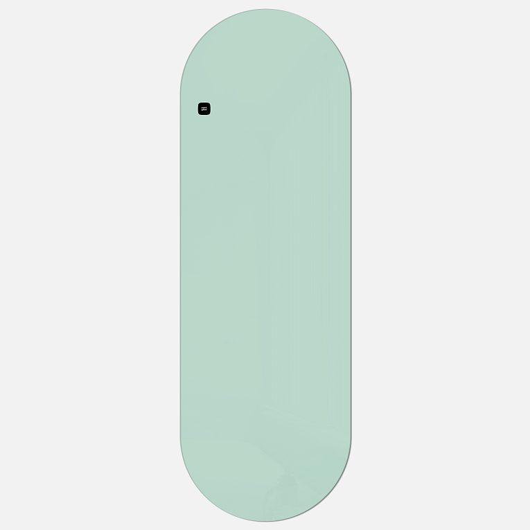 картинка Стеклянная магнитно-маркерная доска MG Oval, 60х180 см, цвет свежесть ментола от магазина MarkGlass