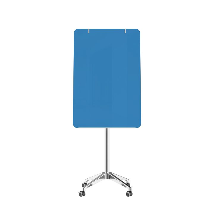 Мобильная стеклянная маркерная доска MG Flipchart Lux, цвет голубой, ral 5012 Мобильная стеклянная маркерная доска MG Flipchart Lux, цвет голубой, ral 5012