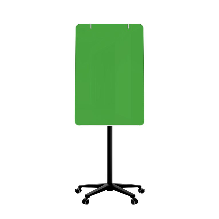 картинка Мобильная стеклянная маркерная доска MG Flipchart Base, цвет зеленый , ral 6018 от магазина MarkGlass