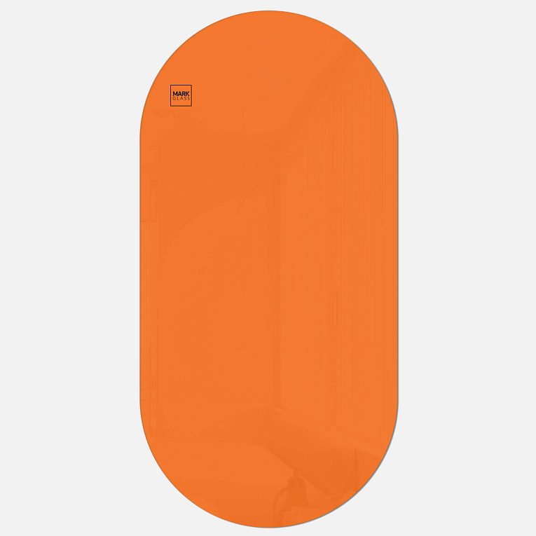картинка Стеклянная магнитно-маркерная доска MG Oval, 60х120 см, цвет оранжевый, ral 2008 от магазина MarkGlass