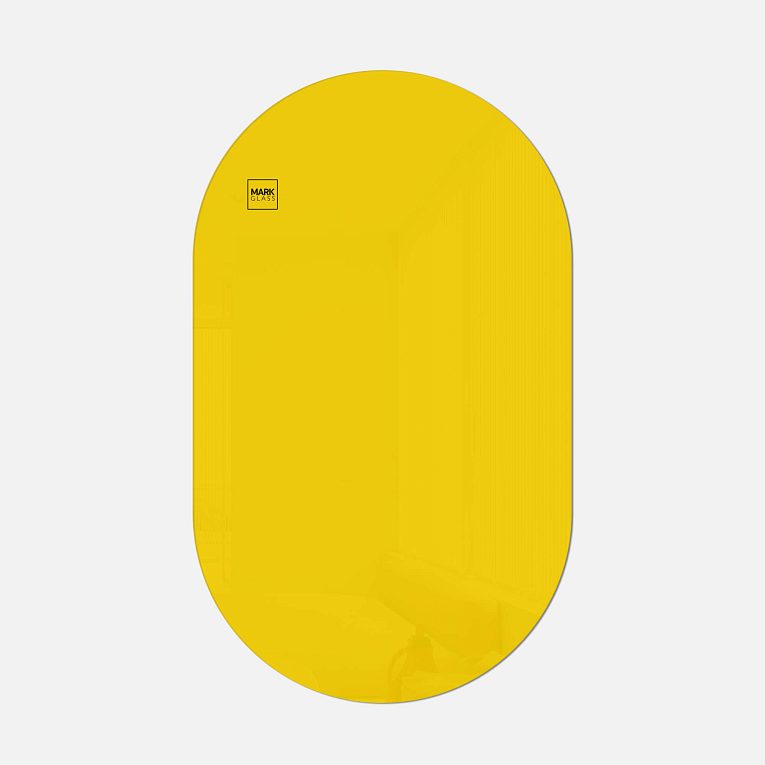 картинка Стеклянная магнитно-маркерная доска MG Oval, 60х100 см, цвет желтый, ral 1023 от магазина MarkGlass