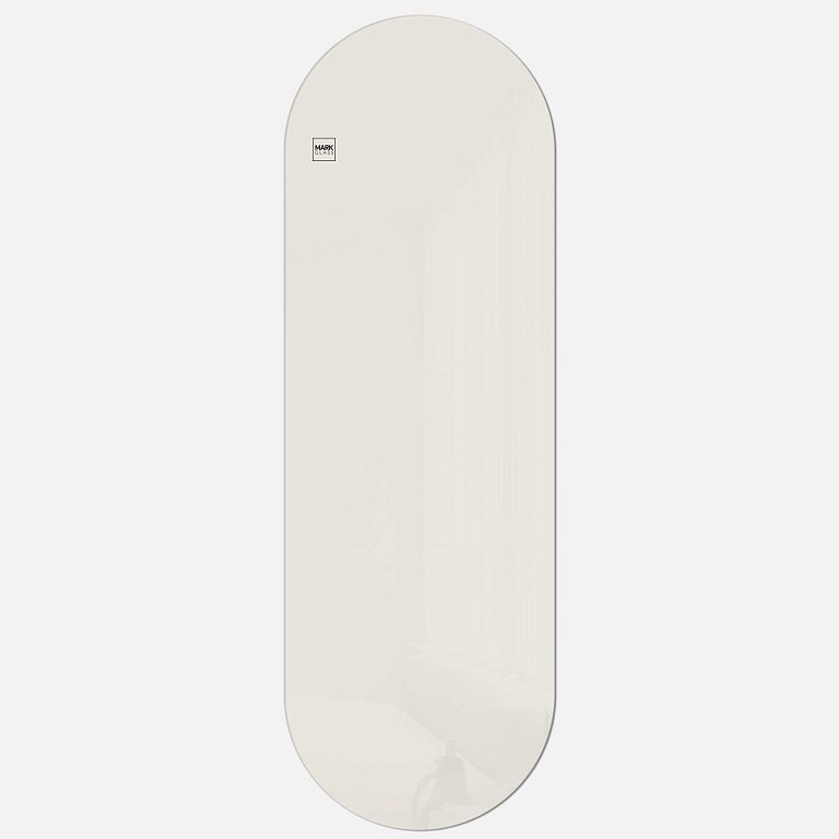 картинка Стеклянная магнитно-маркерная доска MG Oval, 60х180 см, цвет топленое молоко, ral 9001 от магазина MarkGlass
