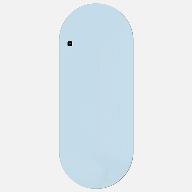 картинка Стеклянная магнитно-маркерная доска MG Oval, 60х150 см, цвет небесно-голубой, ral 0530 от магазина MarkGlass