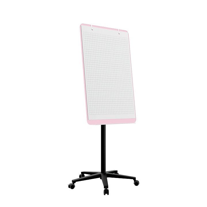 Мобильная стеклянная маркерная доска MG Flipchart Base, цвет нежно-розовый , ral 3015 Мобильная стеклянная маркерная доска MG Flipchart Base, цвет нежно-розовый , ral 3015