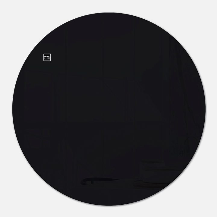 Стеклянная магнитно-маркерная доска MG Round, круг 120 см, цвет чёрный, ral 9005