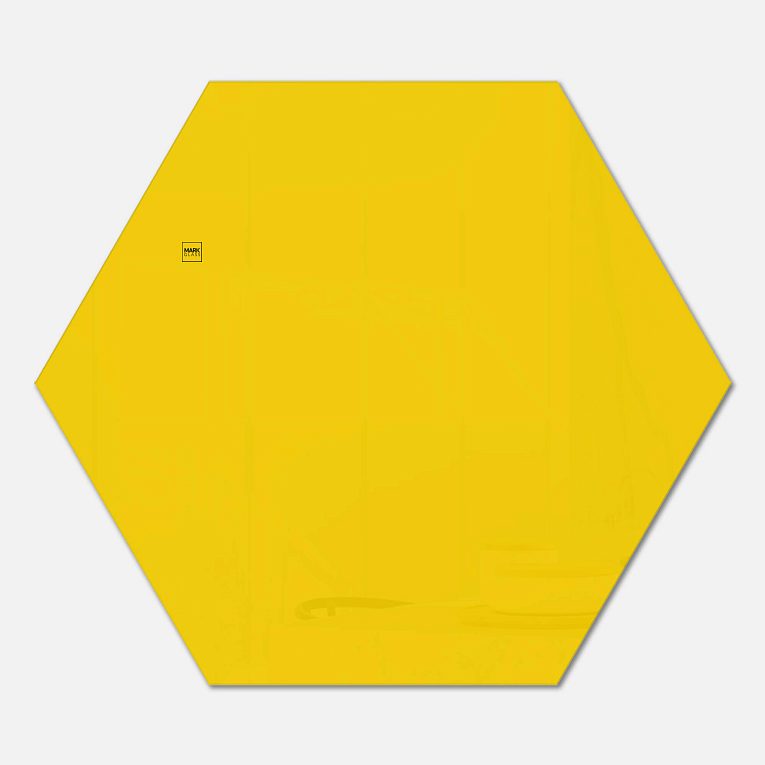 картинка Стеклянная магнитно-маркерная доска MG Honeycomb, 120 см, цвет желтый, ral 1023 от магазина MarkGlass