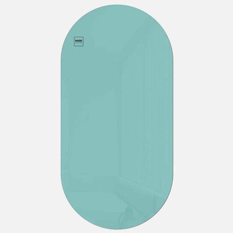 картинка Стеклянная магнитно-маркерная доска MG Oval, 60х120 см, цвет мятный, ral 6027 от магазина MarkGlass