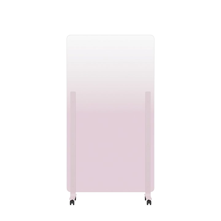 Мобильная прозрачная стеклянная маркерная доска MG Gradient, цвет нежно-розовый