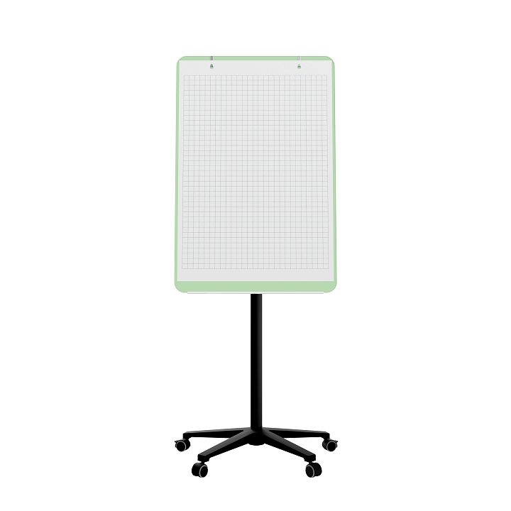 Мобильная стеклянная маркерная доска MG Flipchart Base, цвет светло-зеленый , ral 6019 Мобильная стеклянная маркерная доска MG Flipchart Base, цвет светло-зеленый , ral 6019