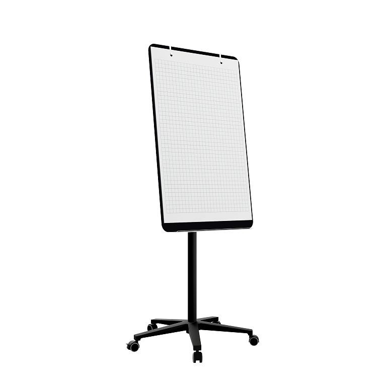 картинка Мобильная стеклянная маркерная доска MG Flipchart Base, цвет черный, ral 9005 от магазина MarkGlass