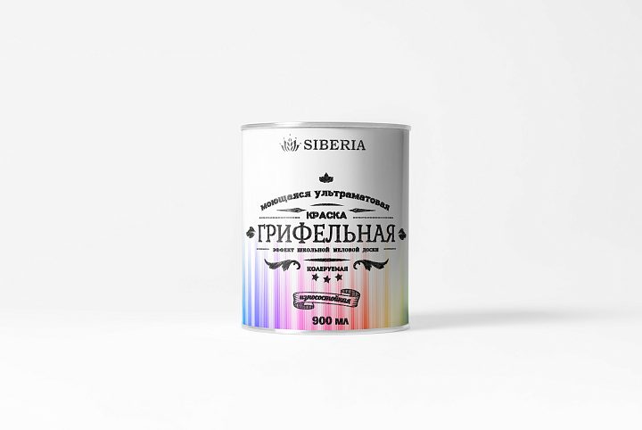 Грифельная краска Siberia колеруемая, интерьерная глубокоматовая. База А для пастельных тонов, 0,9л.