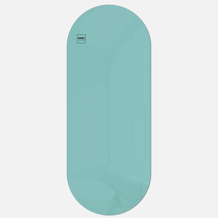 картинка Стеклянная магнитно-маркерная доска MG Oval, 60х150 см, цвет мятный, ral 6027 от магазина MarkGlass